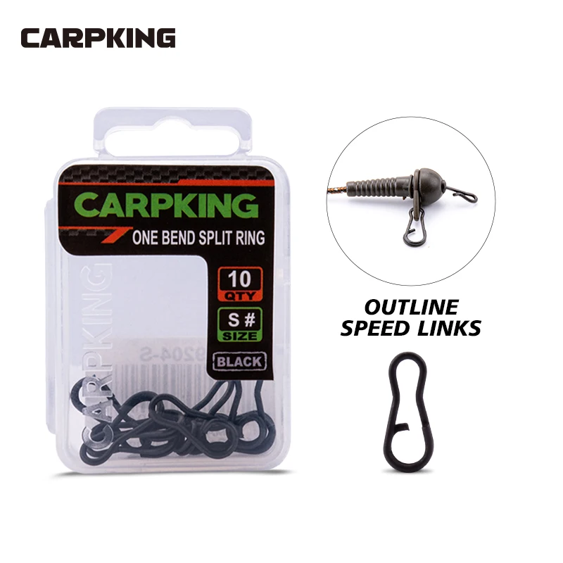 

CARKING 10PCS Fishing Snap Clips Speed Links Swivel Quick Change Carp Terminal Run Rig Kit Accessories for Carp Fishing Tackle