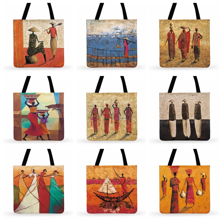 Женская наплечная сумка для покупок абстрактная африканская культура