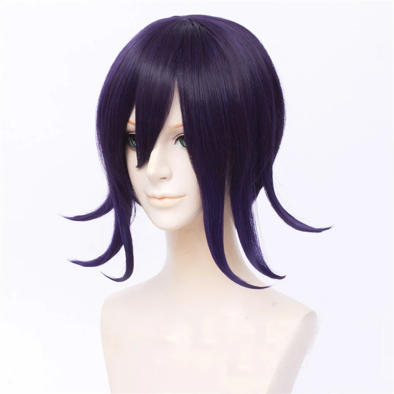 Ouma Kokichi Wig Danganronpa V3 Cosplay Purple Synthetic Hair Heat Resistant + Cap | Тематическая одежда и униформа