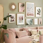 Цветок Protea, воздушные шары с горячим воздухом, розовый кактус, пальмовый лист, настенный художественный принт, Картина на холсте, скандинавский постер, декоративные картины для гостиной