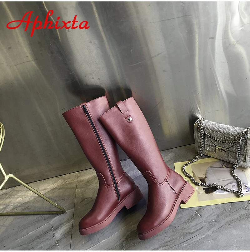 Aphixta/высокие сапоги; женские сапоги до бедра на молнии; женские непромокаемые сапоги; уличная резиновая водонепроницаемая обувь для женщин; зимние сапоги; женские ботинки