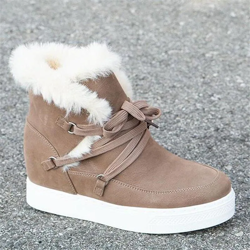 

Large size bottom snow boots women's fashionable short-tube winter women shoes plus velvet warm casual platform womens boots