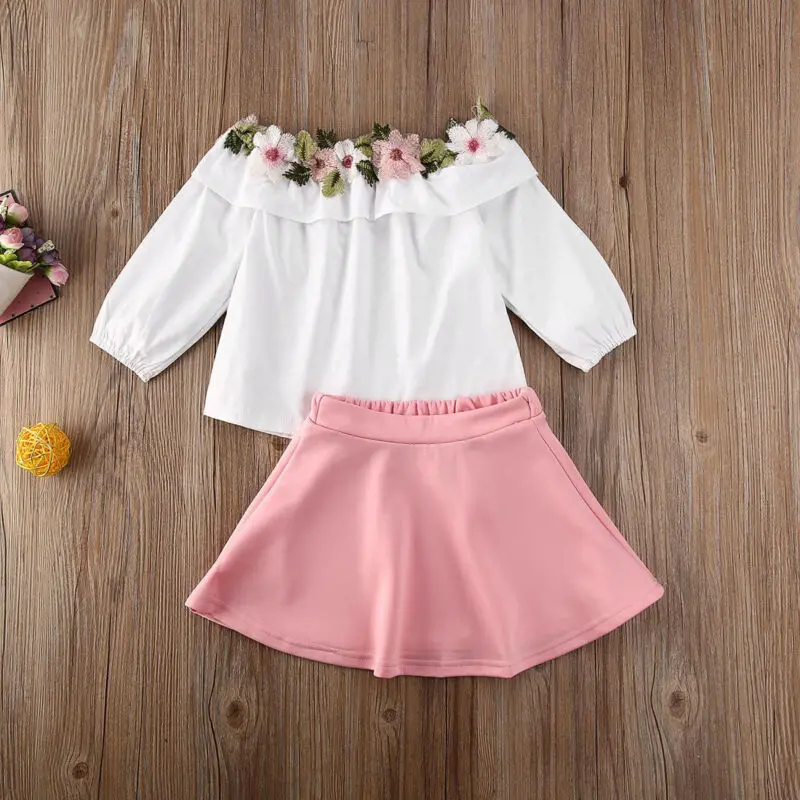 Imcute осень весна 2020 одежда для маленьких девочек детская с цветами топ открытыми