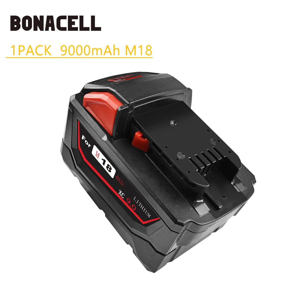 1PACK 9.0Ah Bonacell 18V 9000 мА/ч, M18 XC литий-ионная Батарея для Милуоки 48-11-1815 M18B2 M18B4 M18BX L30 - Цвет: 1PACK 9.0Ah