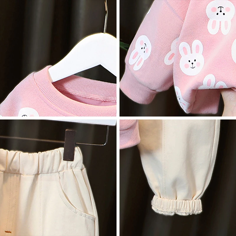

Melario Clothes for Kid Baby Girl Outfit Set Cartoon Round Neck Long Trousers Children Clothing 0-3 Years Baby Boy Girls Clothes