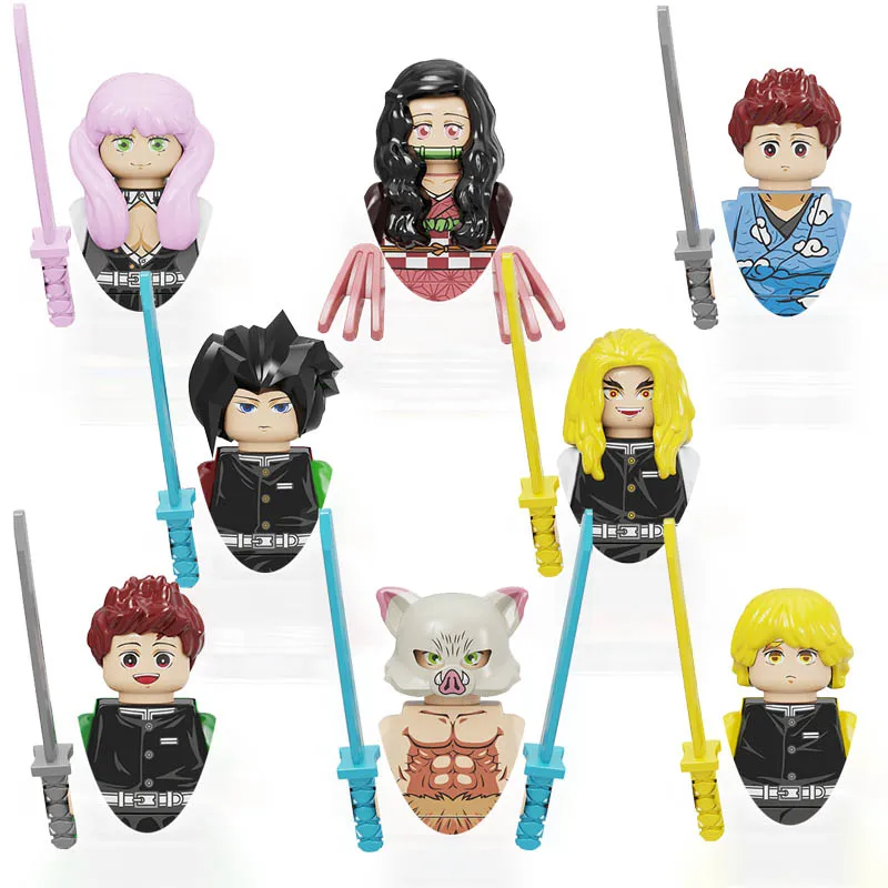 Фигурка из аниме рассекающий демонов строительный блок для Kamado Tanjirou Nezuko Agatsuma Zenitsu