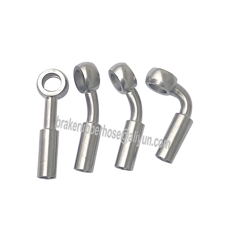 

an3 3an 10mm 0deg 28deg 45deg 90deg stainless steel material crimp type banjo brake fitting for motorcycle brake hose line