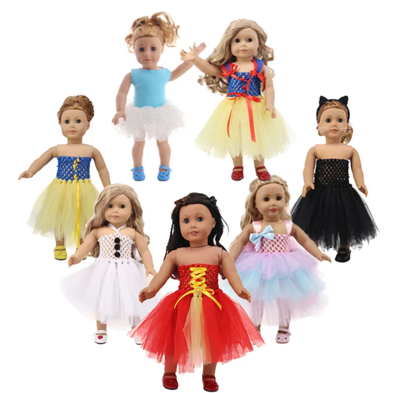 

Doll Clothes Princess Gauze Dresses And A Halter Dress For 18 Inch&43 Cm Dolls&New Born Baby Generation Girl's Birthday Gifts