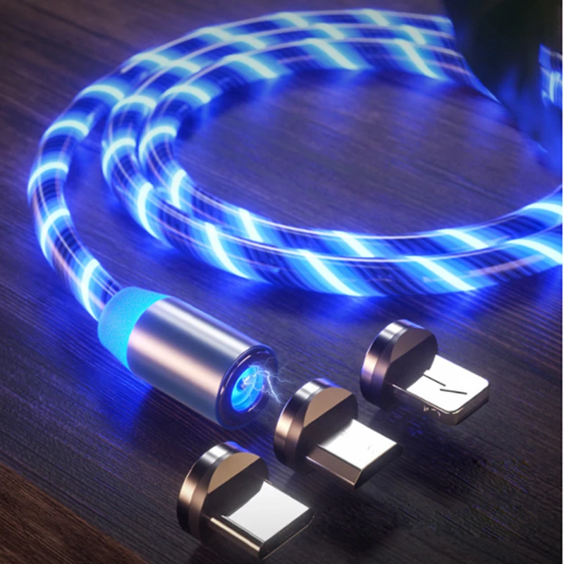 Высококачественный Магнитный кабель Micro USB Type C для iPhone Lighting 1 м провод быстрой