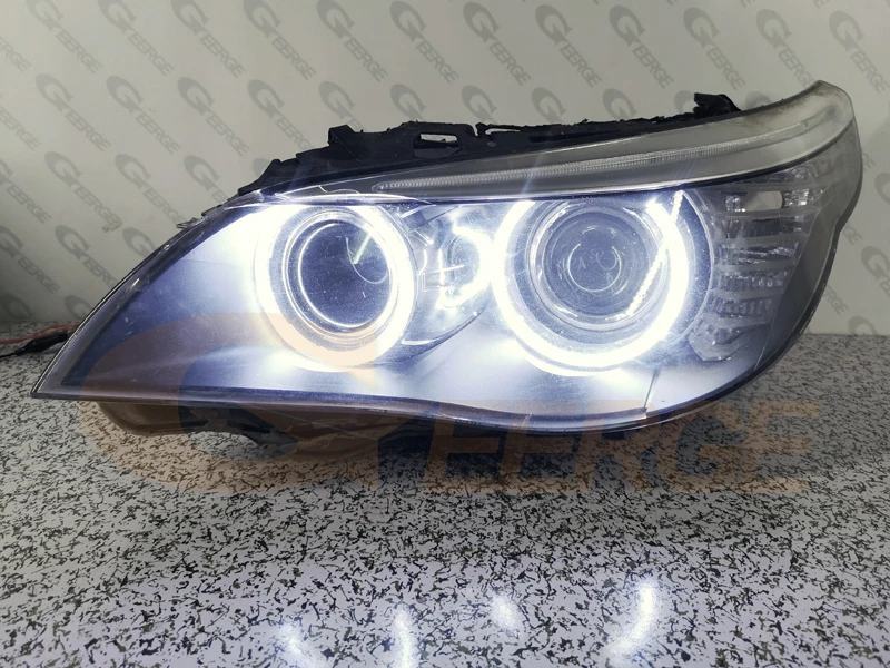 Для BMW E60 E61 LCI 528i 530i 535i 550i M5 2007 2010 фары ультра яркие COB led Ангельские Глазки halo