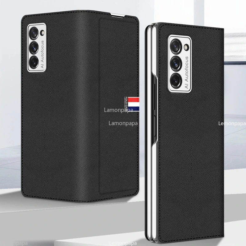 for samsung galaxy z fold2 5g vegan magnetic flip screen cover anti fall phone back cover flip shell for samsung z fold 2 case free global shipping
