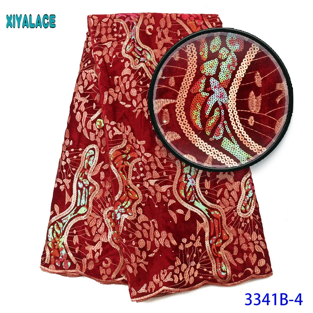 

Velvet lace fabric 2020 latest african lace fabric embroidery lace with seuqins for africn french party dress 3341b