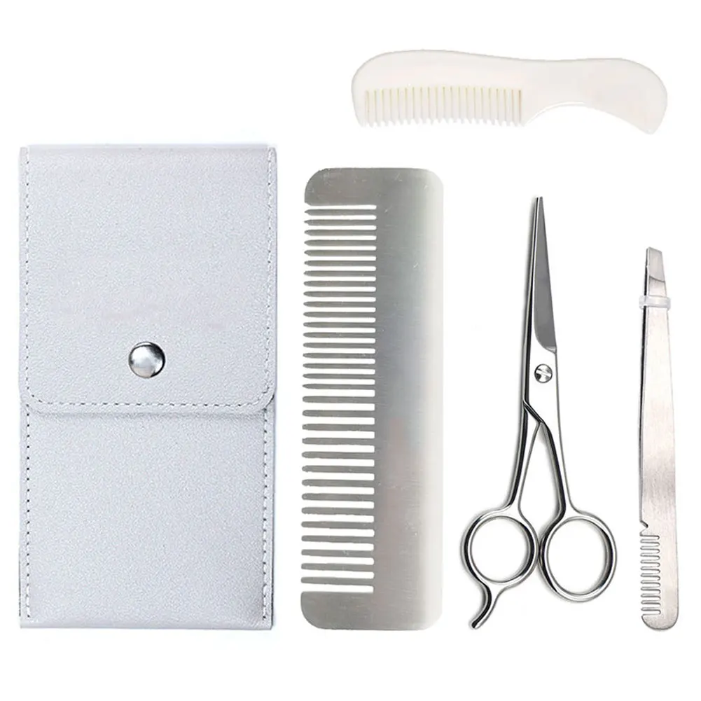 5 шт. расческа ножницы Пинцет Набор борода щетка антистатические уход гребень для