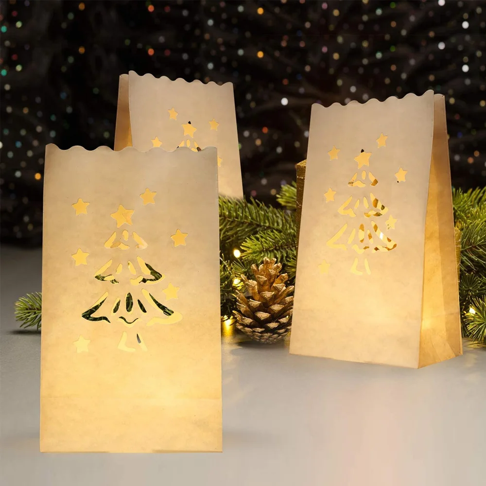 20 шт. праздничный светильник в форме сердца подсвечник Luminaria бумажный для