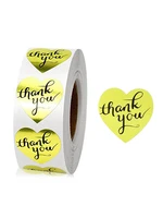 1 roll kawaii gold thank you baking wedding decoration sticker label stickers school stationery office supplies for gift wrap