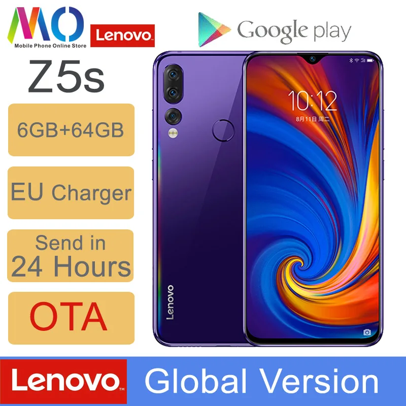 Глобальная версия Lenovo Z5S Смартфон Android 9 0 мобильный телефон 6 ГБ ОЗУ 64 Гб ПЗУ Snapdragon