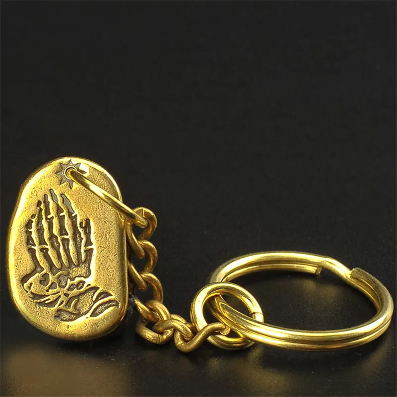 Подвеска для рюкзака из чистой меди с шестью ярлыками кольцо ключей латунный