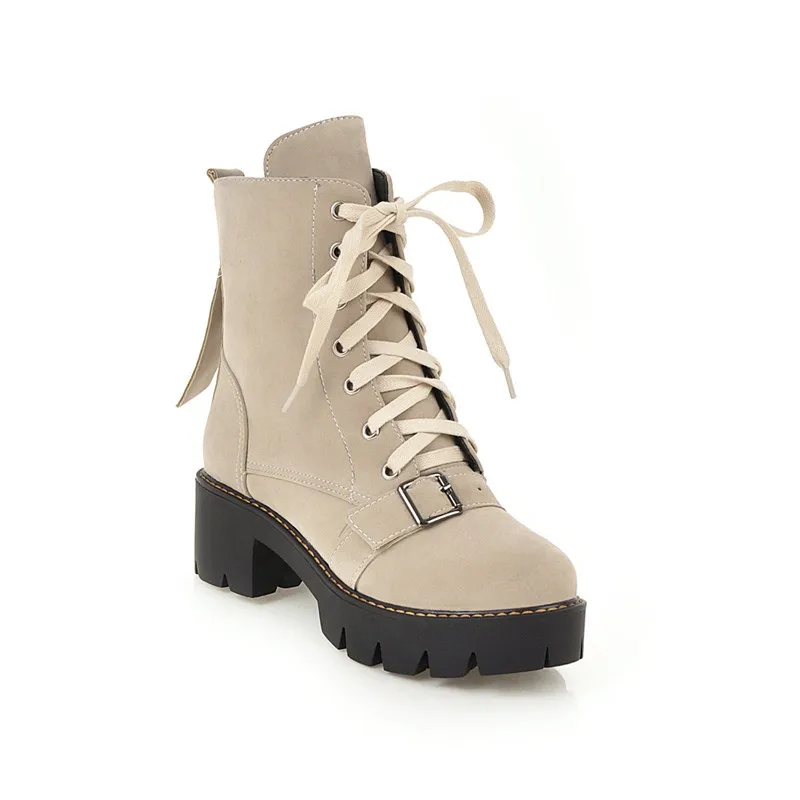 Женские ботинки на шнуровке YMECHIC готические из нубука и замши черные зеленые