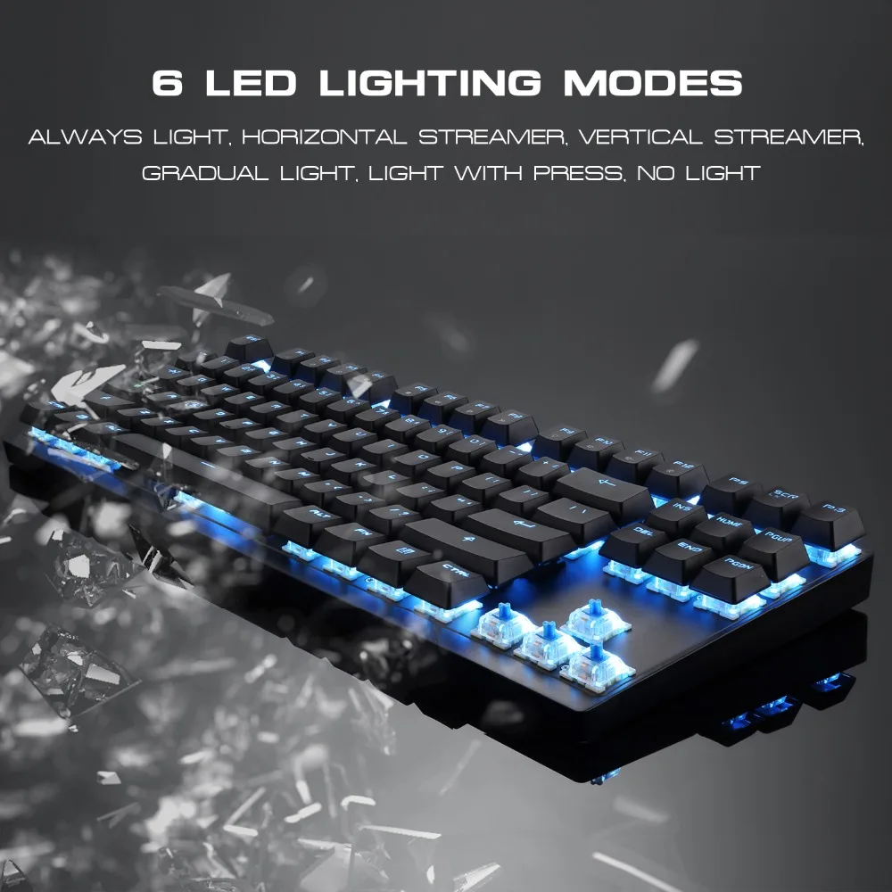 Motospeed GK82 type-C 2,4G Беспроводная/Проводная Механическая игровая клавиатура 87Key красный переключатель перезаряжаемый rgb подсветка для ПК ноутбука