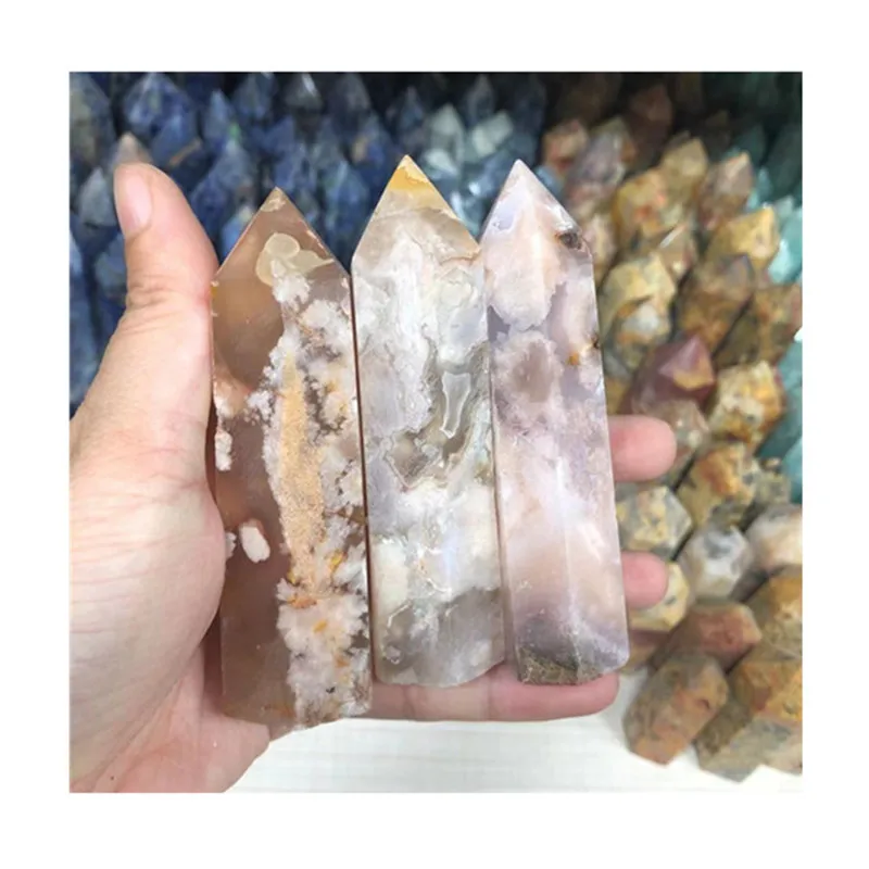 

Натуральные кристаллы вишневого цветка, Агатовая палочка, драгоценные камни для украшения дома