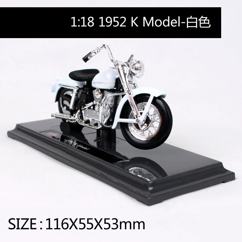 Модель мотоцикла Maisto 1:18 Harley Davidson 1952 K металлическая модель игрушки для детей