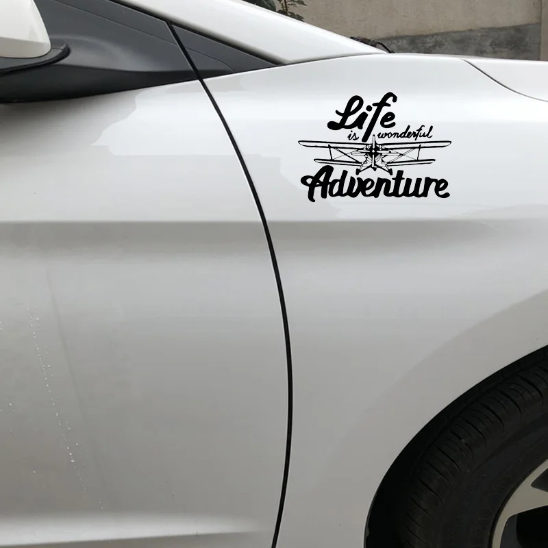 YJZT 13CM*18CM Car And Motorcycle Personality Decal Life Adventurer Stickers Black/Silver C30-0478 | Автомобили и мотоциклы