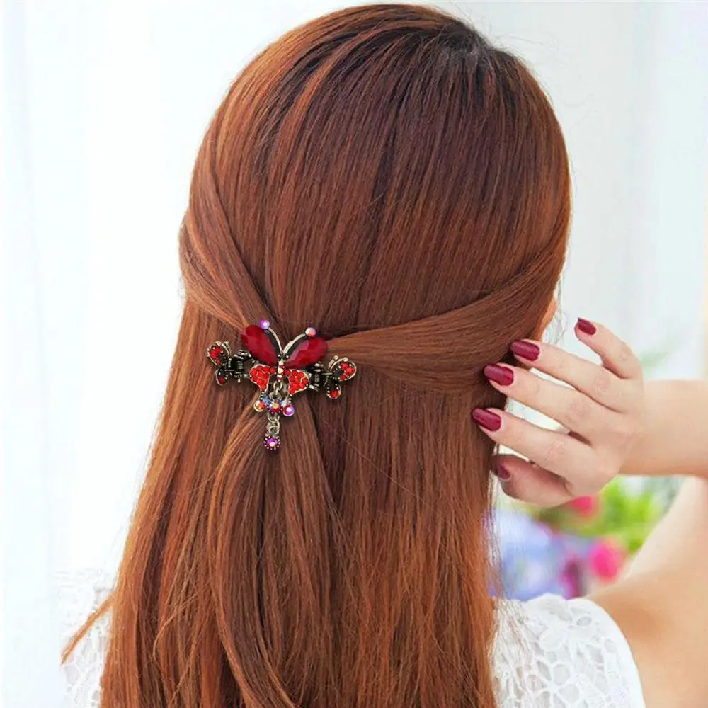 Женская заколка для вечерние в виде бабочки с цветком| |