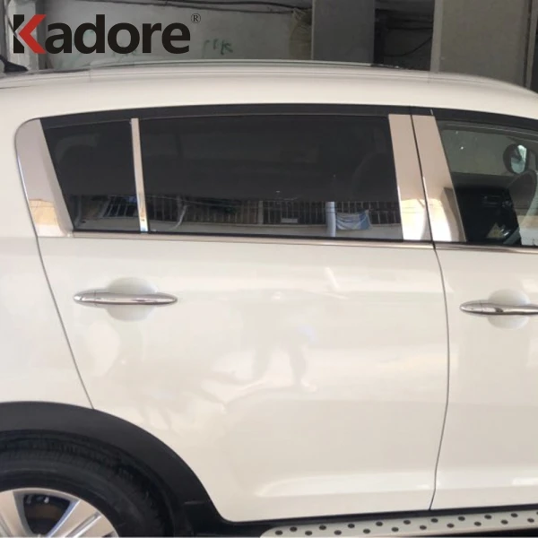 Для Kia Sportage R 2011 2012 2013 из нержавеющей стали, Автомобильная стойка B+ C, накладка на окно, Декоративная полоса, внешние аксессуары