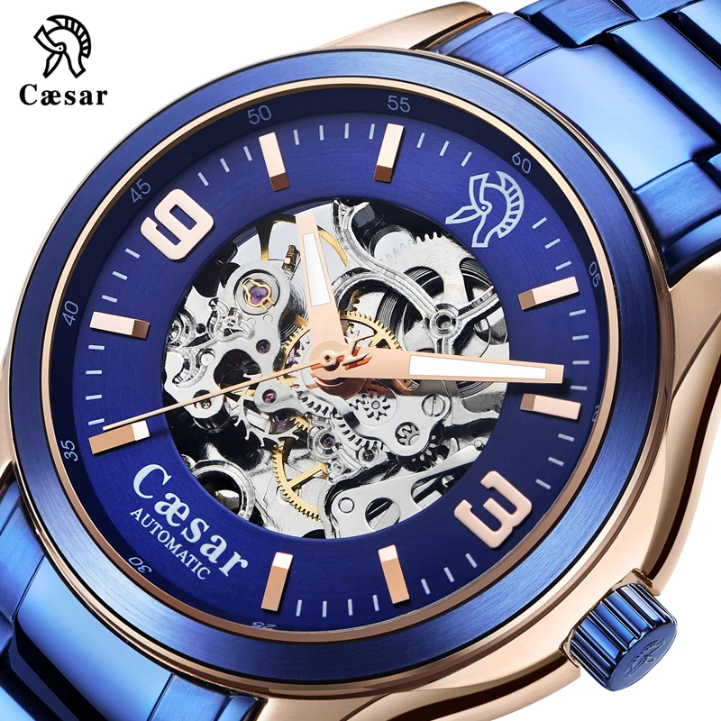 Caesar синие золотые военные автоматические модные спортивные мужские