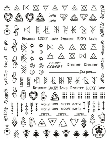 

Newest CB sereis CB-81 Graphics 3d nail art sticker nail decal stamping export japan