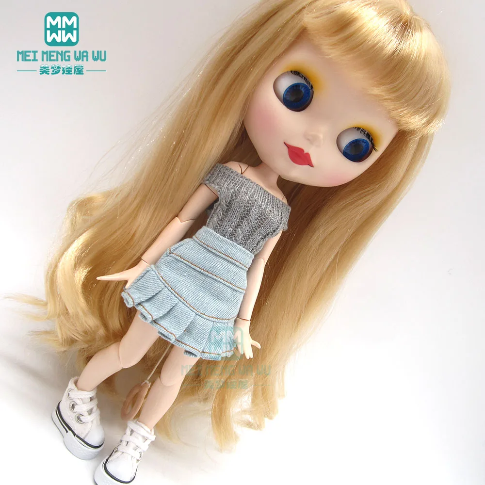 Одежда для кукол Blyth свитер + джинсовая юбка кроссовки аксессуары Azone1/6 | Игрушки и