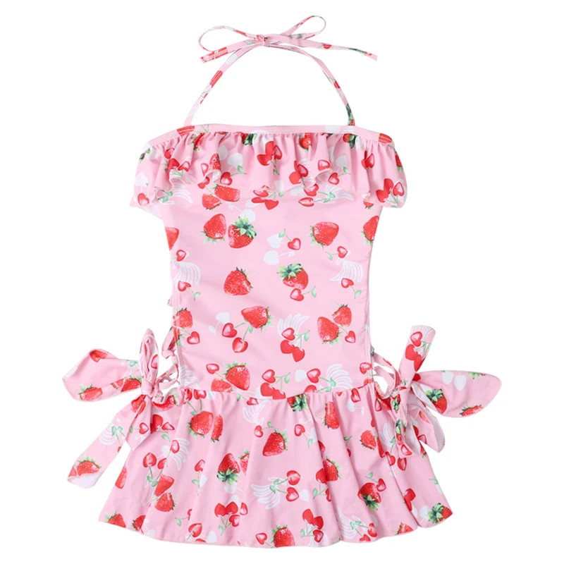 Sweet Lolita клубника Одна деталь купальника Для женщин купальники с эффектом пуш ап
