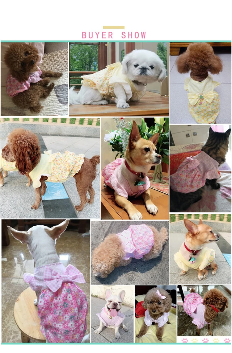 

Cat Dog Dress Summer Pet Clothing Puppy Chihuahua Yorkshire Pomeranian Poodle Schnauzer Pug Corgi French Bulldog Clothes Skirt
