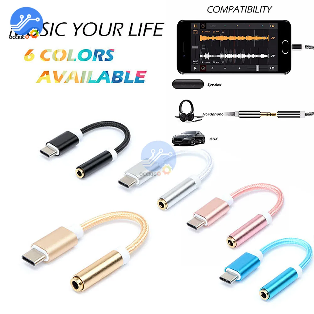 Тип c до 3 5 мм AUX разъем для наушников адаптер USB C аудио кабель преобразователя