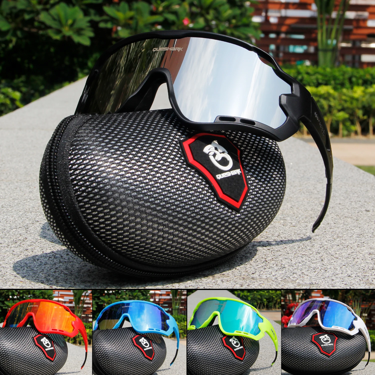 Queshark HD поляризованные велосипедные очки для мужчин и женщин 5 линз MTB дорожный велосипед TR90 рама