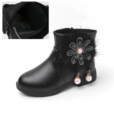 2018 ботинки детские кожаные зимние меховые ботильоны для мальчиков модные