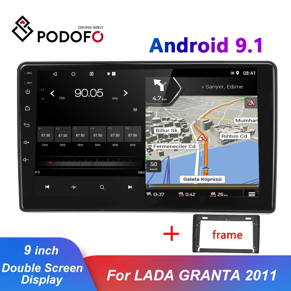 Автомагнитола Podofo 2 Din Android 9 1 HD GPS Wi Fi Bluetooth автомобильный мультимедийный