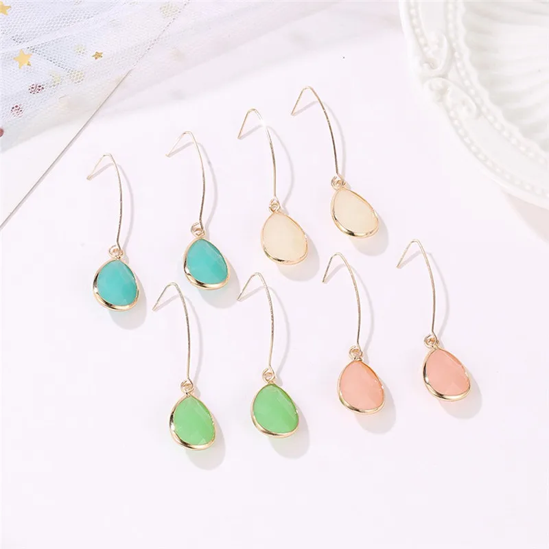 Модные женские серьги ручной работы с натуральным подвесным