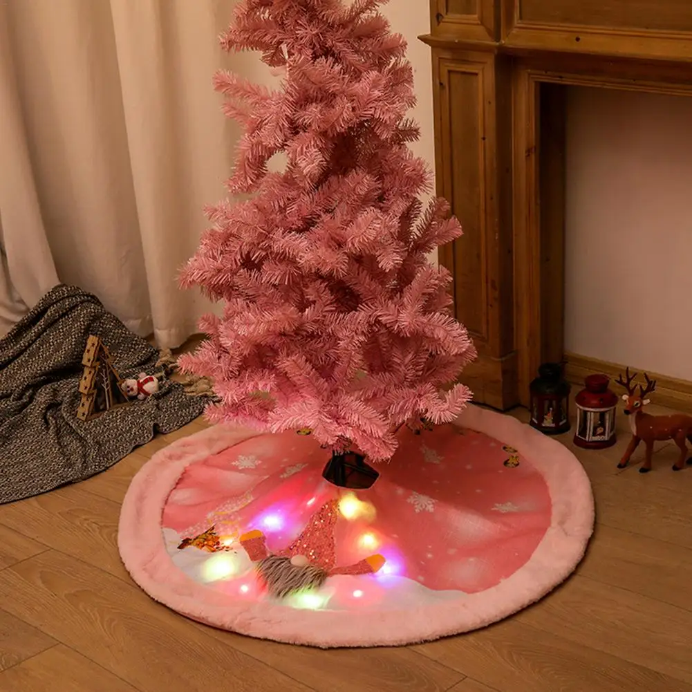 

Милая розовая юбка на рождественскую елку светильник ким рисунком куклы Рудольфа, ковер на рождественскую елку, изысканный Рождественский ...