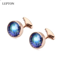 new arrival globe earth cufflinks fashion lepton stainless steel rotatable globe planet earth world map cuff links for mens gift