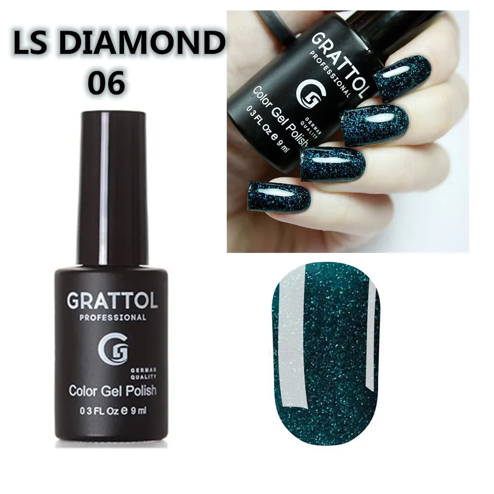 

GRATTOL Professional Bling Gel Nail Polish UV LED Lamp Shimmer LS Diamond 06 Glitter 8ML Soak Off Shiny Vernis Gellak Lacquer