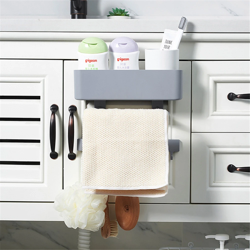 Настенный Многофункциональный кухонный держатель для хранения полка крючки