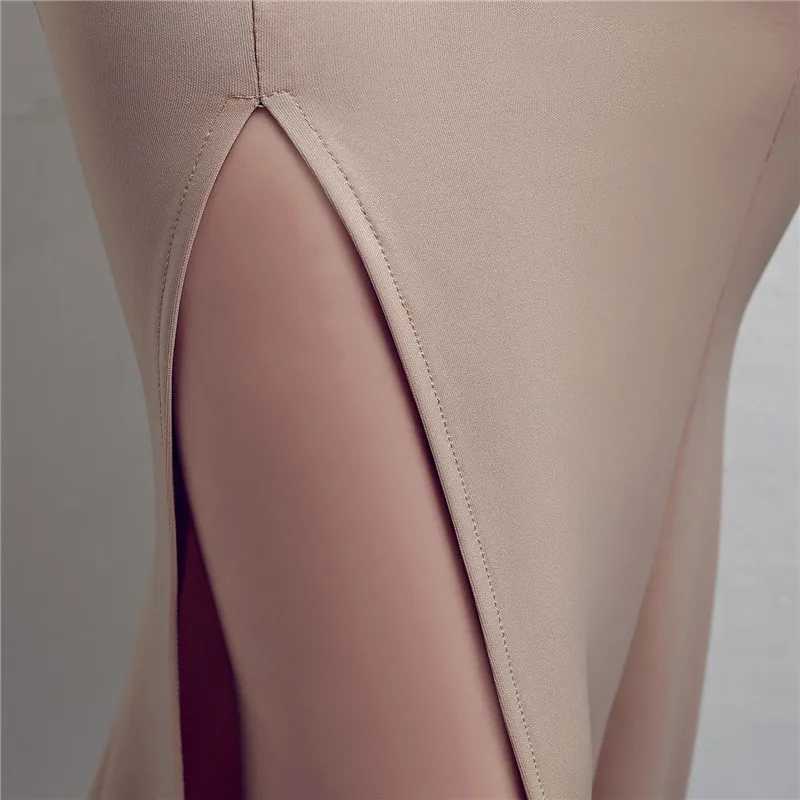 

Champagne Evening Dress 2020 Sexy Slim Elegant Noble Annual Conference Train Dresses Vestido Largo Fiesta Noche Elegante