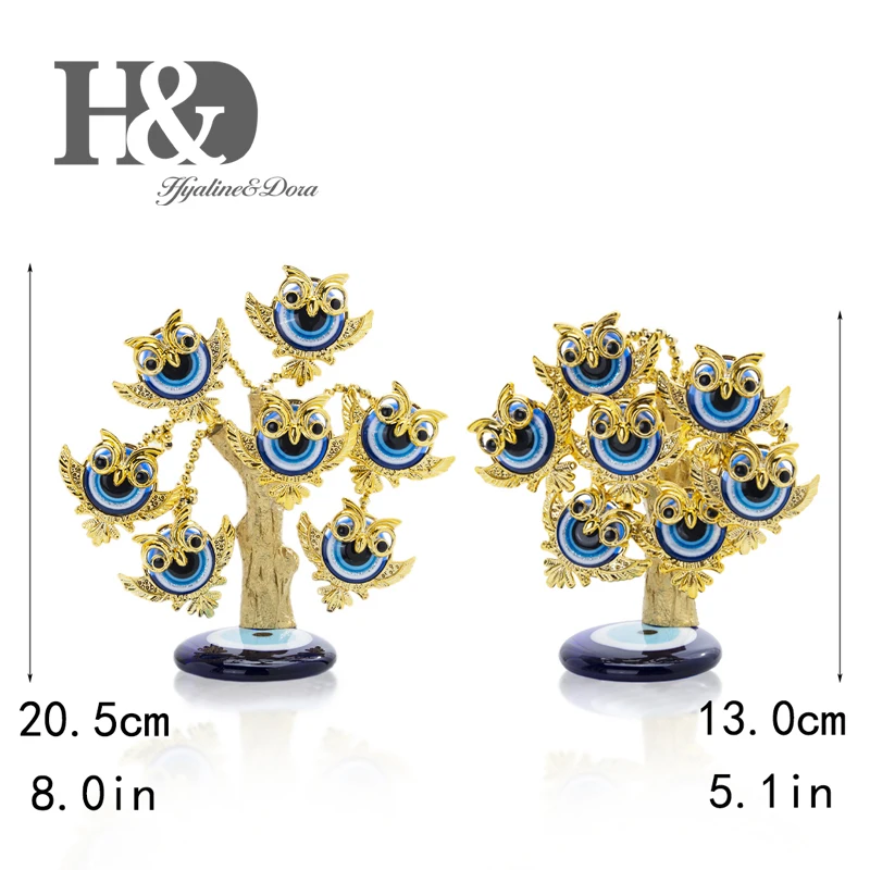 H& D Fengshui голубое сглаза дерево для защиты денег богатство достижения удачу Рождественский подарок домашний Декор Орнамент демонстрационная смола