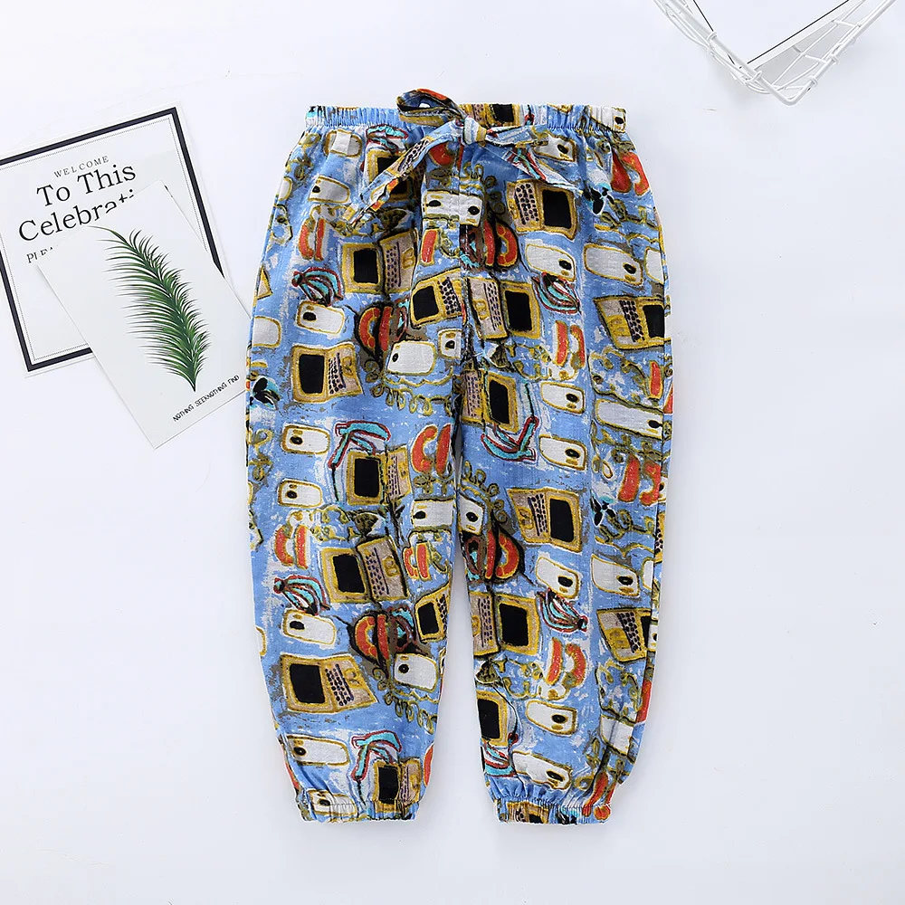 

Spring Summer Kids Air Conditioning Pants Boys Girls Mosquito Pants Kids Home Mosquito Pants Thin Section Bloomers Kids Pants