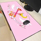 Милый розовый большой коврик для мыши, подходит для настольного коврика, защиты глаз, удобный нескользящий игровой коврик, резиновая деталь