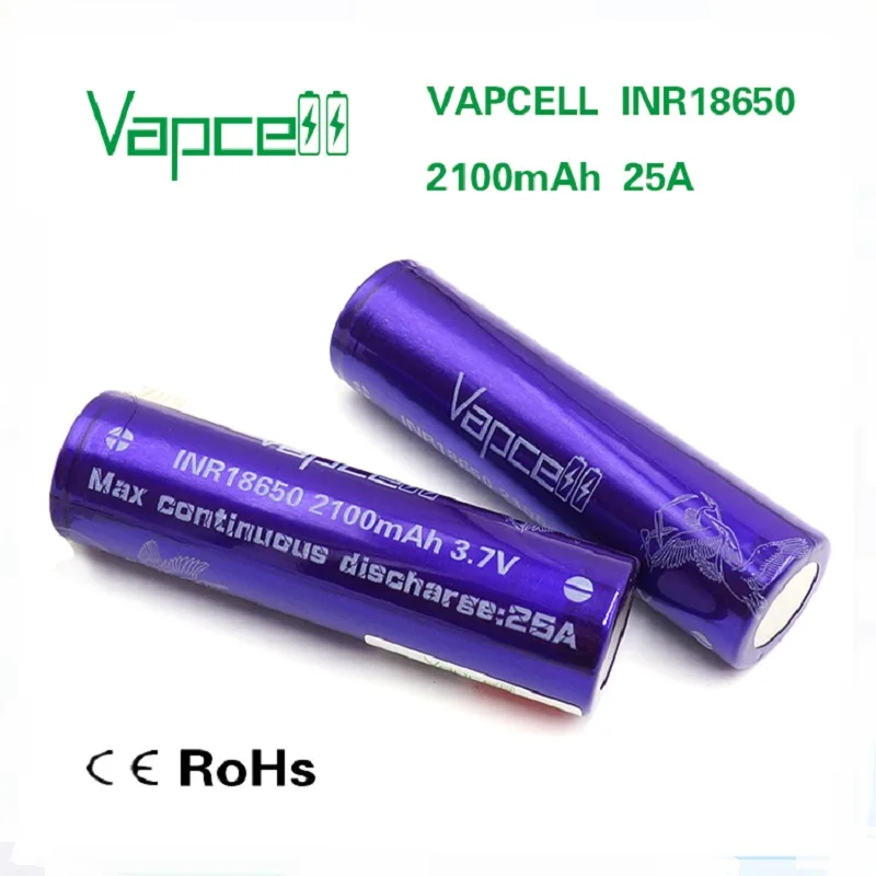 Бесплатная доставка оригинальный Vapcell литиевая батарея 18650 2100mah 25A 3 7 V литий