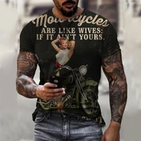 mens short sleeve casual loose t shirt summer fashion beauty and motorcycle print oversized shirt gothic style mens clothing