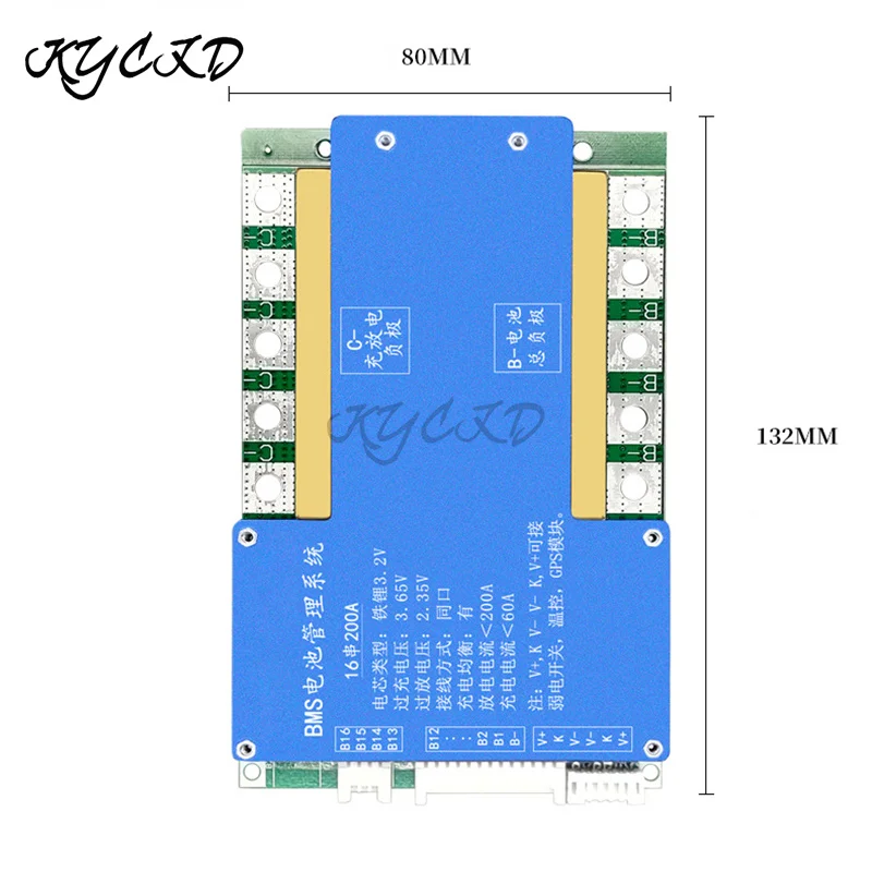 Аккумулятор LiFePO4 BMS 16S 48 в 100 А 150 200 защитная плата с балансировкой встроенным