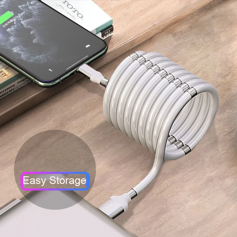 Магнитный кабель USB Type C для Samsung S10 S9 3A быстрой зарядки и передачи данных Redmi note 8 pro